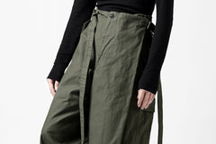 画像をギャラリービューアに読み込む, Y's WRAP WAIST PANTS ARMY-DETAIL / BACK SATIN VULCANIZATION COTTON (KHAKI)