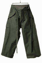 画像をギャラリービューアに読み込む, Y's WRAP WAIST PANTS ARMY-DETAIL / BACK SATIN VULCANIZATION COTTON (KHAKI)