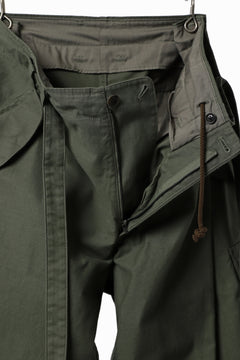 画像をギャラリービューアに読み込む, Y's WRAP WAIST PANTS ARMY-DETAIL / BACK SATIN VULCANIZATION COTTON (KHAKI)