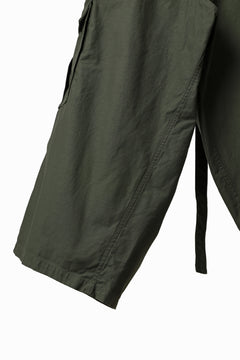 画像をギャラリービューアに読み込む, Y's WRAP WAIST PANTS ARMY-DETAIL / BACK SATIN VULCANIZATION COTTON (KHAKI)
