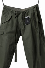 画像をギャラリービューアに読み込む, Y's WRAP WAIST PANTS ARMY-DETAIL / BACK SATIN VULCANIZATION COTTON (KHAKI)