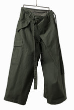 画像をギャラリービューアに読み込む, Y's WRAP WAIST PANTS ARMY-DETAIL / BACK SATIN VULCANIZATION COTTON (KHAKI)