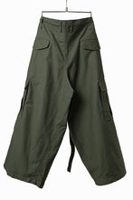 画像をギャラリービューアに読み込む, Y's WRAP WAIST PANTS ARMY-DETAIL / BACK SATIN VULCANIZATION COTTON (KHAKI)