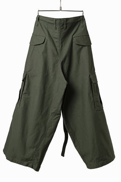画像をギャラリービューアに読み込む, Y's WRAP WAIST PANTS ARMY-DETAIL / BACK SATIN VULCANIZATION COTTON (KHAKI)
