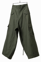 画像をギャラリービューアに読み込む, Y's WRAP WAIST PANTS ARMY-DETAIL / BACK SATIN VULCANIZATION COTTON (KHAKI)