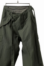 画像をギャラリービューアに読み込む, Y's WRAP WAIST PANTS ARMY-DETAIL / BACK SATIN VULCANIZATION COTTON (KHAKI)