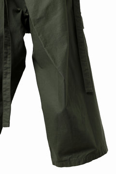 画像をギャラリービューアに読み込む, Y's WRAP WAIST PANTS ARMY-DETAIL / BACK SATIN VULCANIZATION COTTON (KHAKI)
