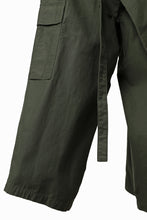 画像をギャラリービューアに読み込む, Y's WRAP WAIST PANTS ARMY-DETAIL / BACK SATIN VULCANIZATION COTTON (KHAKI)
