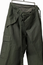 画像をギャラリービューアに読み込む, Y's WRAP WAIST PANTS ARMY-DETAIL / BACK SATIN VULCANIZATION COTTON (KHAKI)