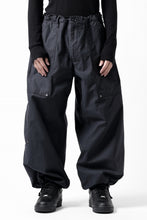 画像をギャラリービューアに読み込む, Y&#39;s WIDE STRAIGHT PANTS WORKER-DETAIL / BACK SATIN VULCANIZATION COTTON (BLACK)