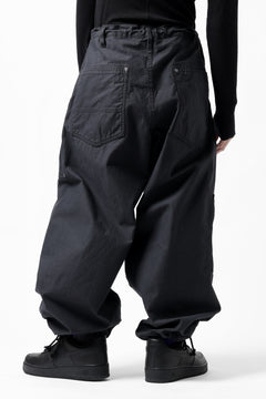 画像をギャラリービューアに読み込む, Y's WIDE STRAIGHT PANTS WORKER-DETAIL / BACK SATIN VULCANIZATION COTTON (BLACK)