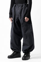 画像をギャラリービューアに読み込む, Y's WIDE STRAIGHT PANTS WORKER-DETAIL / BACK SATIN VULCANIZATION COTTON (BLACK)