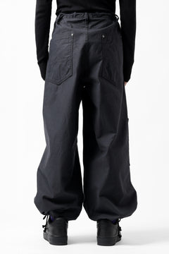 画像をギャラリービューアに読み込む, Y's WIDE STRAIGHT PANTS WORKER-DETAIL / BACK SATIN VULCANIZATION COTTON (BLACK)
