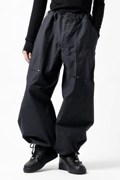 画像をギャラリービューアに読み込む, Y's WIDE STRAIGHT PANTS WORKER-DETAIL / BACK SATIN VULCANIZATION COTTON (BLACK)