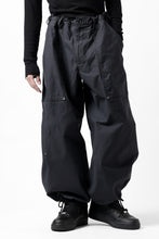 画像をギャラリービューアに読み込む, Y's WIDE STRAIGHT PANTS WORKER-DETAIL / BACK SATIN VULCANIZATION COTTON (BLACK)