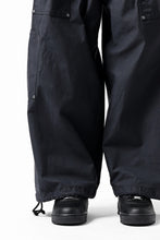 画像をギャラリービューアに読み込む, Y's WIDE STRAIGHT PANTS WORKER-DETAIL / BACK SATIN VULCANIZATION COTTON (BLACK)