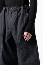 画像をギャラリービューアに読み込む, Y's WIDE STRAIGHT PANTS WORKER-DETAIL / BACK SATIN VULCANIZATION COTTON (BLACK)