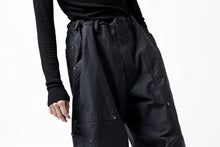 画像をギャラリービューアに読み込む, Y's WIDE STRAIGHT PANTS WORKER-DETAIL / BACK SATIN VULCANIZATION COTTON (BLACK)
