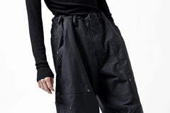 画像をギャラリービューアに読み込む, Y's WIDE STRAIGHT PANTS WORKER-DETAIL / BACK SATIN VULCANIZATION COTTON (BLACK)
