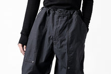 画像をギャラリービューアに読み込む, Y's WIDE STRAIGHT PANTS WORKER-DETAIL / BACK SATIN VULCANIZATION COTTON (BLACK)