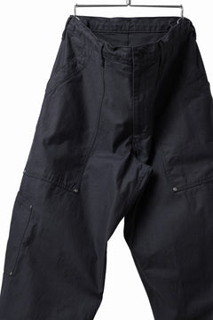 画像をギャラリービューアに読み込む, Y's WIDE STRAIGHT PANTS WORKER-DETAIL / BACK SATIN VULCANIZATION COTTON (BLACK)