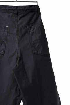 画像をギャラリービューアに読み込む, Y's WIDE STRAIGHT PANTS WORKER-DETAIL / BACK SATIN VULCANIZATION COTTON (BLACK)