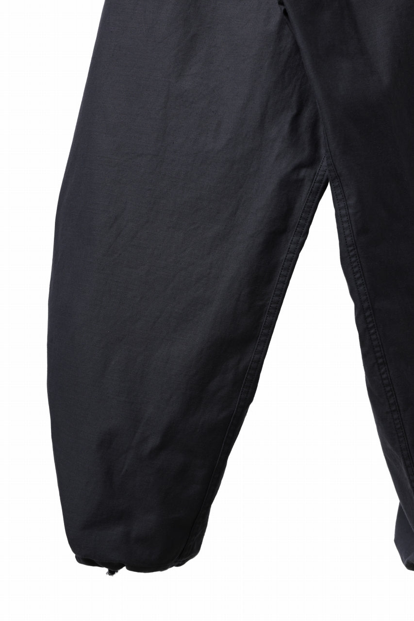 画像をギャラリービューアに読み込む, Y's WIDE STRAIGHT PANTS WORKER-DETAIL / BACK SATIN VULCANIZATION COTTON (BLACK)