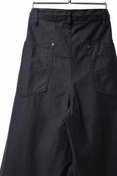画像をギャラリービューアに読み込む, Y's WIDE STRAIGHT PANTS WORKER-DETAIL / BACK SATIN VULCANIZATION COTTON (BLACK)