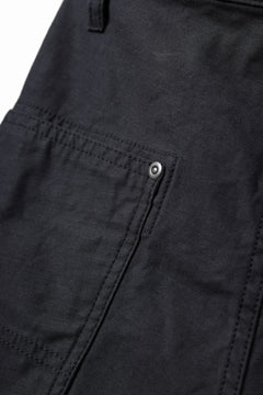 画像をギャラリービューアに読み込む, Y's WIDE STRAIGHT PANTS WORKER-DETAIL / BACK SATIN VULCANIZATION COTTON (BLACK)