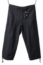 画像をギャラリービューアに読み込む, Y's WIDE STRAIGHT PANTS WORKER-DETAIL / BACK SATIN VULCANIZATION COTTON (BLACK)