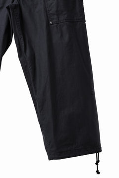 画像をギャラリービューアに読み込む, Y's WIDE STRAIGHT PANTS WORKER-DETAIL / BACK SATIN VULCANIZATION COTTON (BLACK)