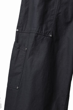 画像をギャラリービューアに読み込む, Y's WIDE STRAIGHT PANTS WORKER-DETAIL / BACK SATIN VULCANIZATION COTTON (BLACK)