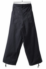 画像をギャラリービューアに読み込む, Y's WIDE STRAIGHT PANTS WORKER-DETAIL / BACK SATIN VULCANIZATION COTTON (BLACK)
