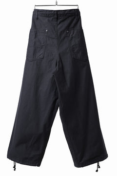 画像をギャラリービューアに読み込む, Y's WIDE STRAIGHT PANTS WORKER-DETAIL / BACK SATIN VULCANIZATION COTTON (BLACK)