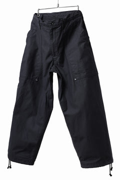 画像をギャラリービューアに読み込む, Y's WIDE STRAIGHT PANTS WORKER-DETAIL / BACK SATIN VULCANIZATION COTTON (BLACK)