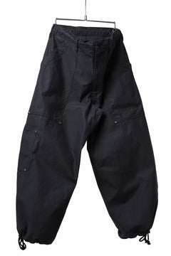 画像をギャラリービューアに読み込む, Y's WIDE STRAIGHT PANTS WORKER-DETAIL / BACK SATIN VULCANIZATION COTTON (BLACK)