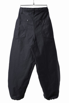 画像をギャラリービューアに読み込む, Y&#39;s WIDE STRAIGHT PANTS WORKER-DETAIL / BACK SATIN VULCANIZATION COTTON (BLACK)