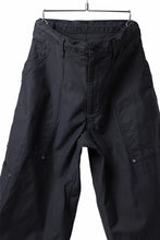 画像をギャラリービューアに読み込む, Y's WIDE STRAIGHT PANTS WORKER-DETAIL / BACK SATIN VULCANIZATION COTTON (BLACK)