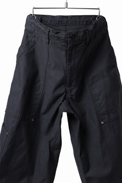 画像をギャラリービューアに読み込む, Y's WIDE STRAIGHT PANTS WORKER-DETAIL / BACK SATIN VULCANIZATION COTTON (BLACK)