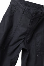 画像をギャラリービューアに読み込む, Y's WIDE STRAIGHT PANTS WORKER-DETAIL / BACK SATIN VULCANIZATION COTTON (BLACK)