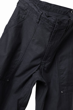 画像をギャラリービューアに読み込む, Y's WIDE STRAIGHT PANTS WORKER-DETAIL / BACK SATIN VULCANIZATION COTTON (BLACK)