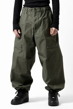 画像をギャラリービューアに読み込む, Y's WIDE STRAIGHT PANTS WORKER-DETAIL / BACK SATIN VULCANIZATION COTTON (KHAKI)