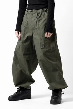 画像をギャラリービューアに読み込む, Y's WIDE STRAIGHT PANTS WORKER-DETAIL / BACK SATIN VULCANIZATION COTTON (KHAKI)