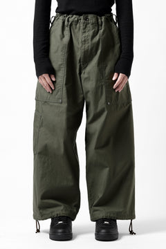 画像をギャラリービューアに読み込む, Y's WIDE STRAIGHT PANTS WORKER-DETAIL / BACK SATIN VULCANIZATION COTTON (KHAKI)