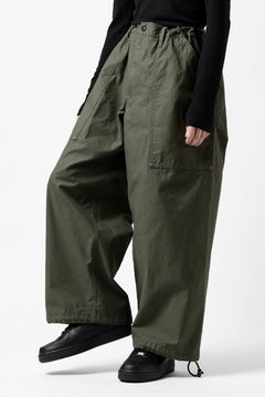 画像をギャラリービューアに読み込む, Y&#39;s WIDE STRAIGHT PANTS WORKER-DETAIL / BACK SATIN VULCANIZATION COTTON (KHAKI)