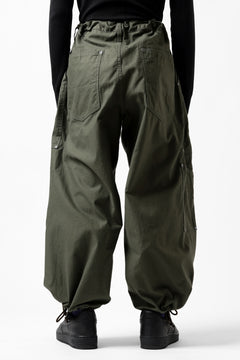 画像をギャラリービューアに読み込む, Y's WIDE STRAIGHT PANTS WORKER-DETAIL / BACK SATIN VULCANIZATION COTTON (KHAKI)