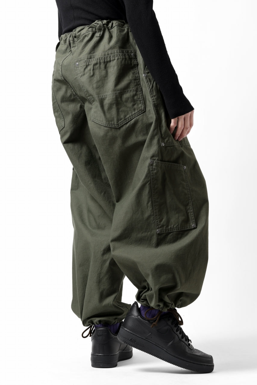 画像をギャラリービューアに読み込む, Y's WIDE STRAIGHT PANTS WORKER-DETAIL / BACK SATIN VULCANIZATION COTTON (KHAKI)