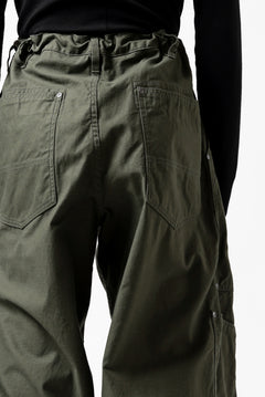 画像をギャラリービューアに読み込む, Y&#39;s WIDE STRAIGHT PANTS WORKER-DETAIL / BACK SATIN VULCANIZATION COTTON (KHAKI)