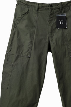 画像をギャラリービューアに読み込む, Y's WIDE STRAIGHT PANTS WORKER-DETAIL / BACK SATIN VULCANIZATION COTTON (KHAKI)