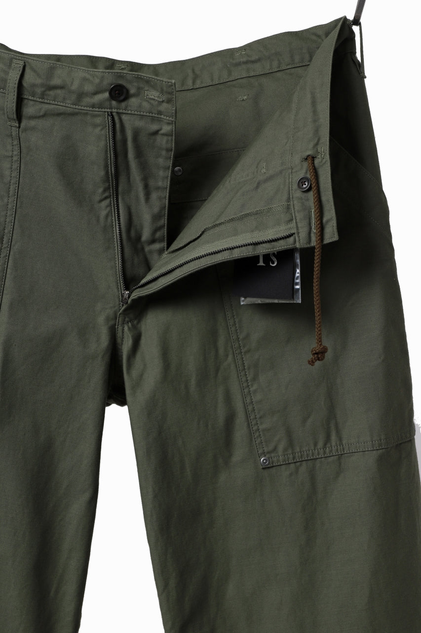 画像をギャラリービューアに読み込む, Y's WIDE STRAIGHT PANTS WORKER-DETAIL / BACK SATIN VULCANIZATION COTTON (KHAKI)